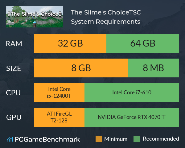 史莱姆的抉择:The Slime's Choice:TSC System Requirements PC Graph - Can I Run 史莱姆的抉择:The Slime's Choice:TSC 史莱姆的抉择:The Slime's Choice:TSC System Requirements PC Graph - Can I Run 史莱姆的抉择:The Slime's Choice:TSC