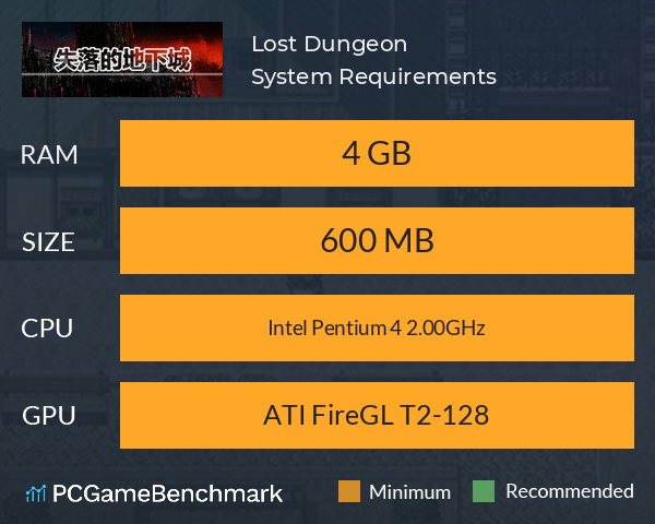 失落的地下城 Lost Dungeon System Requirements PC Graph - Can I Run 失落的地下城 Lost Dungeon