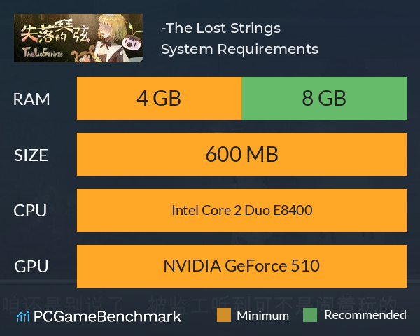 失落的琴弦-The Lost Strings System Requirements PC Graph - Can I Run 失落的琴弦-The Lost Strings