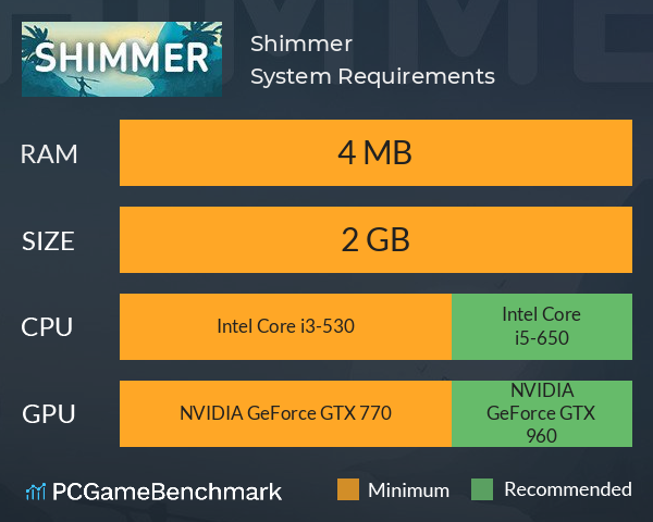Shimmer System Requirements PC Graph - Can I Run Shimmer Shimmer System Requirements PC Graph - Can I Run Shimmer