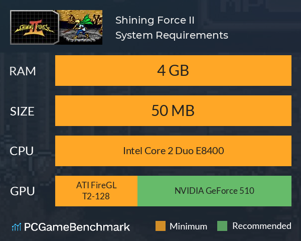 Shining Force II System Requirements PC Graph - Can I Run Shining Force II