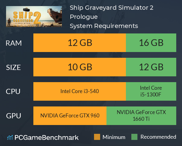 Ship Graveyard Simulator 2: Prologue System Requirements PC Graph - Can I Run Ship Graveyard Simulator 2: Prologue