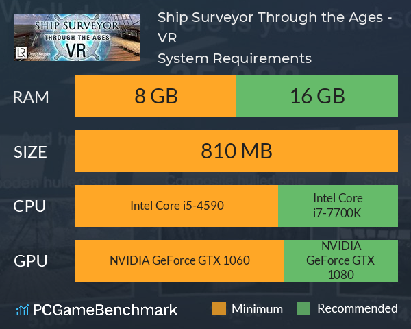 Ship Surveyor Through the Ages - VR System Requirements PC Graph - Can I Run Ship Surveyor Through the Ages - VR