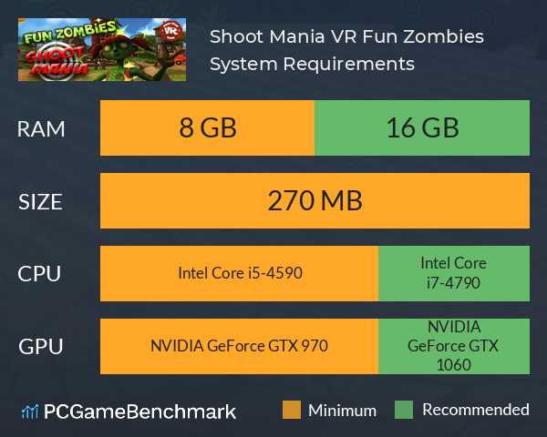 Shoot Mania VR: Fun Zombies System Requirements PC Graph - Can I Run Shoot Mania VR: Fun Zombies