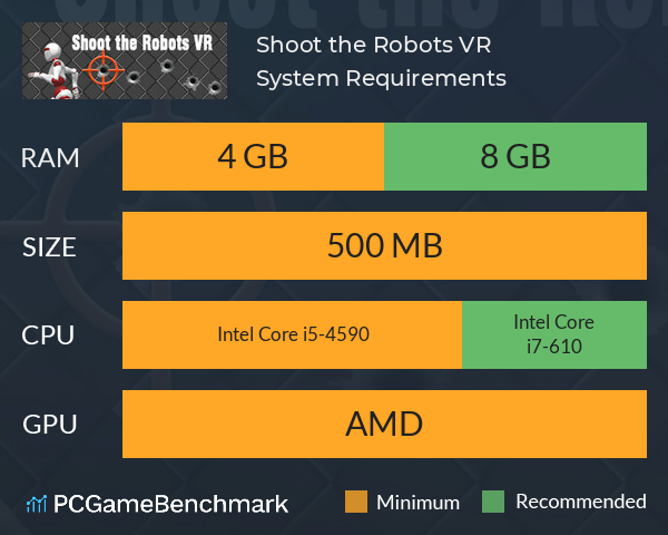 Shoot the Robots VR System Requirements PC Graph - Can I Run Shoot the Robots VR Shoot the Robots VR System Requirements PC Graph - Can I Run Shoot the Robots VR