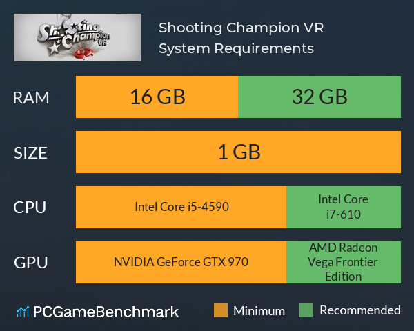 Shooting Champion VR System Requirements PC Graph - Can I Run Shooting Champion VR