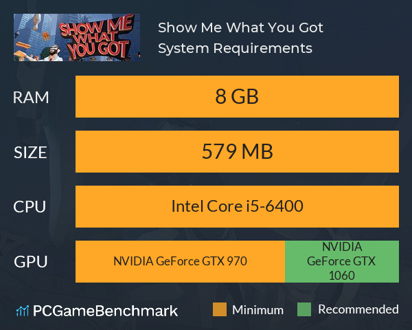 Show Me What You Got System Requirements PC Graph - Can I Run Show Me What You Got