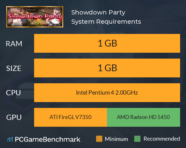 Showdown Party System Requirements PC Graph - Can I Run Showdown Party Showdown Party System Requirements PC Graph - Can I Run Showdown Party