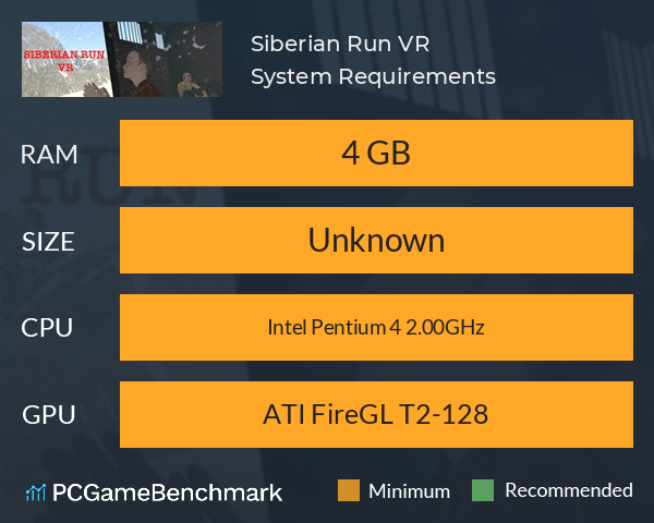 Siberian Run VR System Requirements PC Graph - Can I Run Siberian Run VR