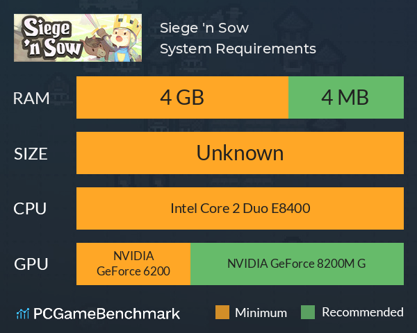 Siege 'n Sow System Requirements PC Graph - Can I Run Siege 'n Sow