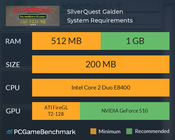 SilverQuest: Gaiden System Requirements PC Graph - Can I Run SilverQuest: Gaiden SilverQuest: Gaiden System Requirements PC Graph - Can I Run SilverQuest: Gaiden