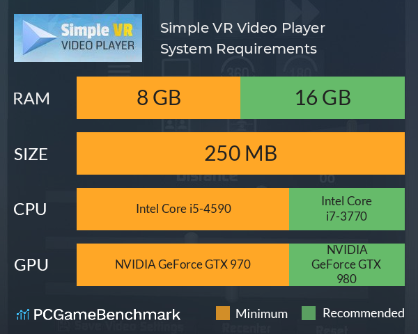 Simple VR Video Player System Requirements PC Graph - Can I Run Simple VR Video Player