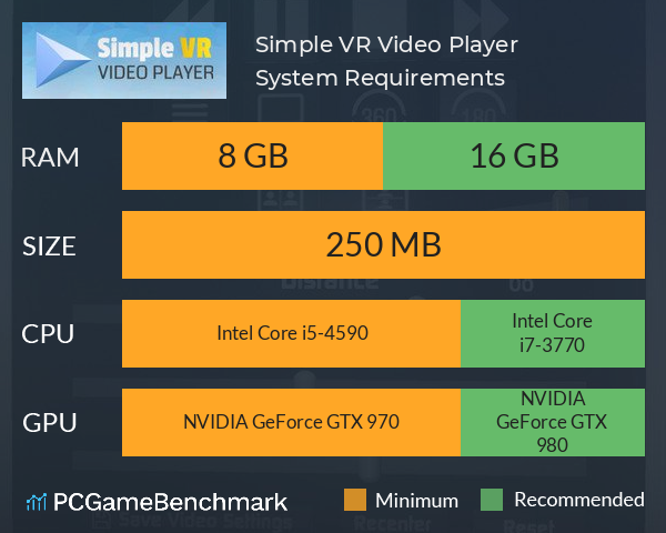 Simple VR Video Player System Requirements PC Graph - Can I Run Simple VR Video Player Simple VR Video Player System Requirements PC Graph - Can I Run Simple VR Video Player
