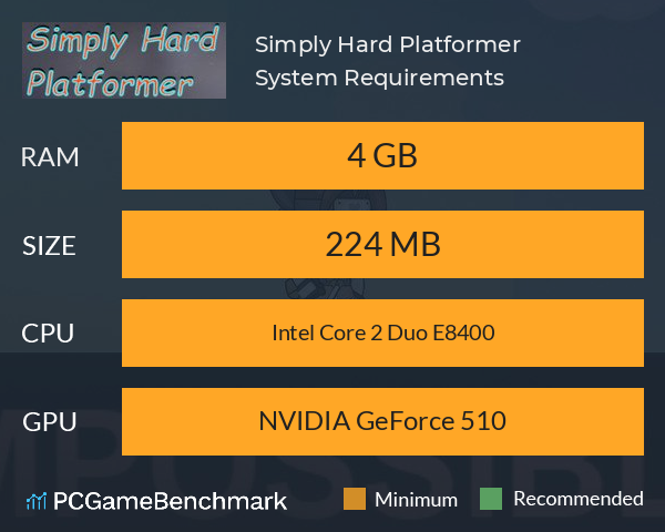 Simply Hard Platformer System Requirements PC Graph - Can I Run Simply Hard Platformer Simply Hard Platformer System Requirements PC Graph - Can I Run Simply Hard Platformer