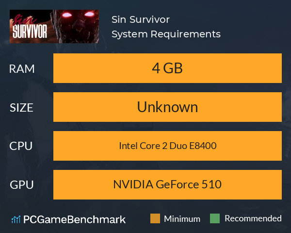 Sin Survivor System Requirements PC Graph - Can I Run Sin Survivor