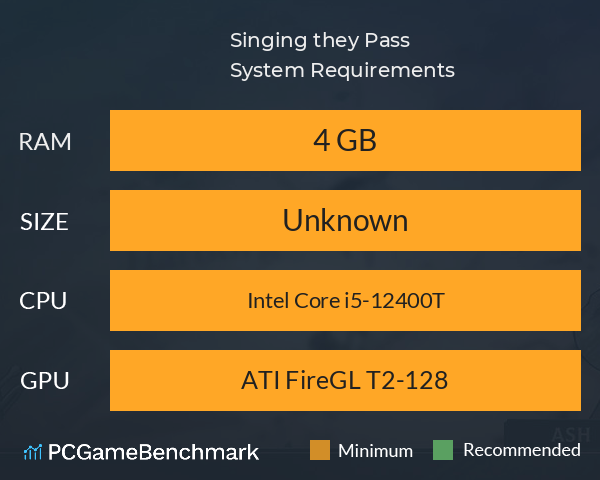 Singing they Pass System Requirements PC Graph - Can I Run Singing they Pass Singing they Pass System Requirements PC Graph - Can I Run Singing they Pass