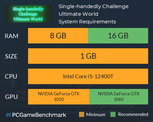 Single-handedly Challenge Ultimate World System Requirements PC Graph - Can I Run Single-handedly Challenge Ultimate World Single-handedly Challenge Ultimate World System Requirements PC Graph - Can I Run Single-handedly Challenge Ultimate World