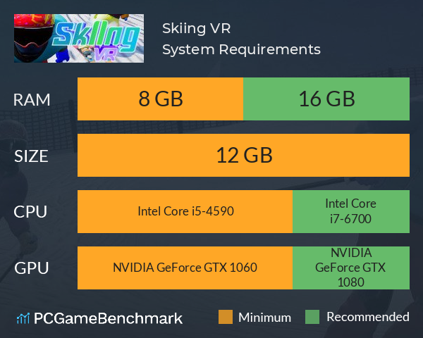 Skiing VR System Requirements PC Graph - Can I Run Skiing VR