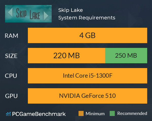 Skip Lake System Requirements PC Graph - Can I Run Skip Lake Skip Lake System Requirements PC Graph - Can I Run Skip Lake