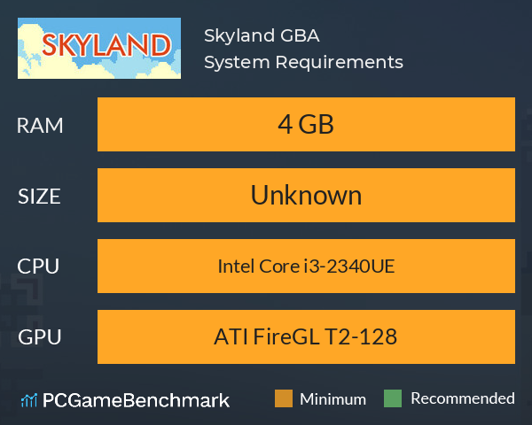 Skyland GBA System Requirements PC Graph - Can I Run Skyland GBA Skyland GBA System Requirements PC Graph - Can I Run Skyland GBA