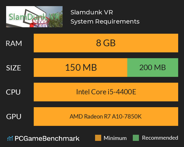 Slamdunk VR System Requirements PC Graph - Can I Run Slamdunk VR Slamdunk VR System Requirements PC Graph - Can I Run Slamdunk VR