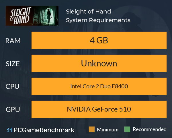 Sleight of Hand System Requirements PC Graph - Can I Run Sleight of Hand Sleight of Hand System Requirements PC Graph - Can I Run Sleight of Hand