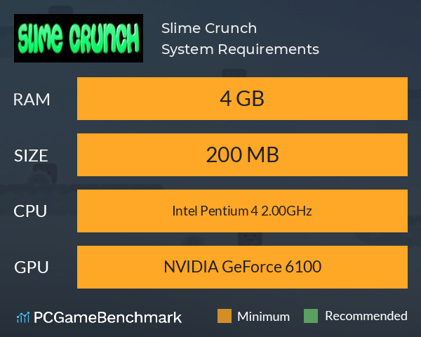 Slime Crunch System Requirements PC Graph - Can I Run Slime Crunch Slime Crunch System Requirements PC Graph - Can I Run Slime Crunch