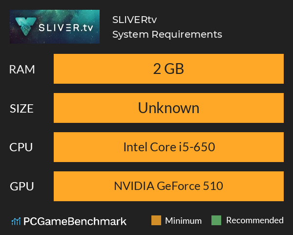 SLIVER.tv System Requirements PC Graph - Can I Run SLIVER.tv