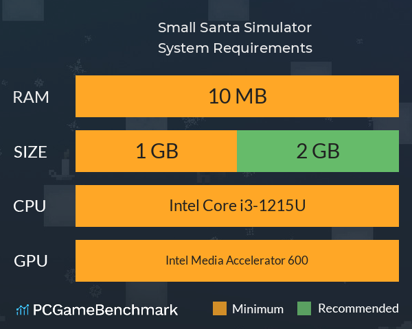 Small Santa Simulator System Requirements PC Graph - Can I Run Small Santa Simulator Small Santa Simulator System Requirements PC Graph - Can I Run Small Santa Simulator