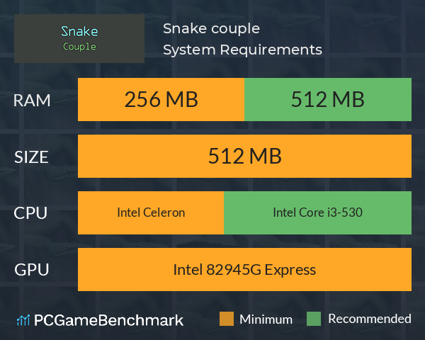 Snake couple System Requirements PC Graph - Can I Run Snake couple