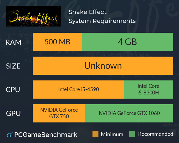 Snake Effect System Requirements PC Graph - Can I Run Snake Effect