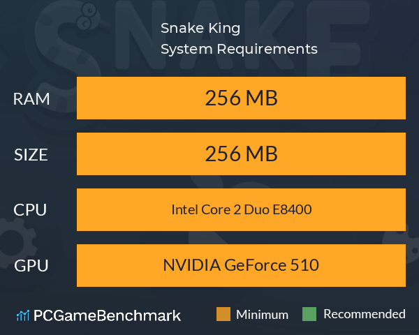 Snake King System Requirements PC Graph - Can I Run Snake King Snake King System Requirements PC Graph - Can I Run Snake King