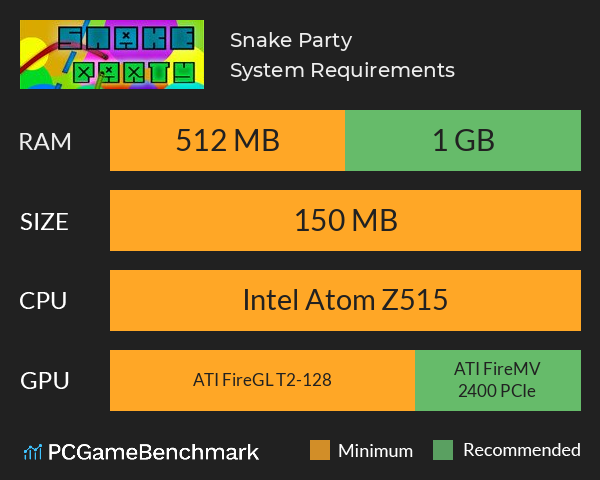 Snake Party System Requirements PC Graph - Can I Run Snake Party