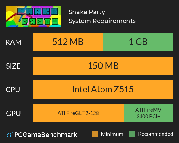 Snake Party System Requirements PC Graph - Can I Run Snake Party Snake Party System Requirements PC Graph - Can I Run Snake Party