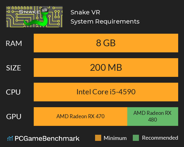 Snake VR System Requirements PC Graph - Can I Run Snake VR Snake VR System Requirements PC Graph - Can I Run Snake VR