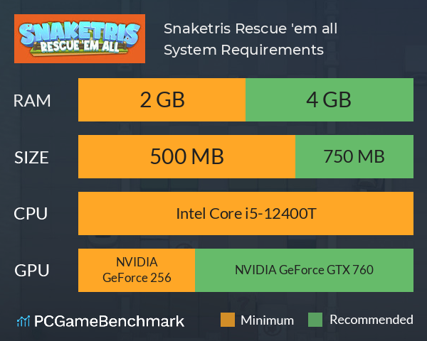 Snaketris: Rescue 'em all System Requirements PC Graph - Can I Run Snaketris: Rescue 'em all Snaketris: Rescue 'em all System Requirements PC Graph - Can I Run Snaketris: Rescue 'em all