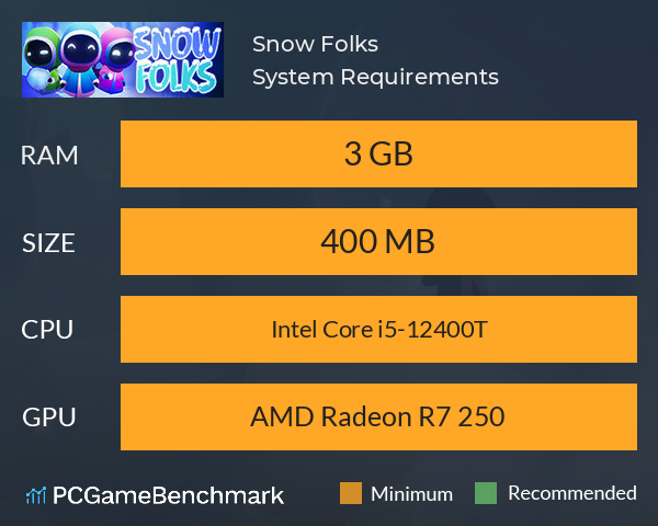 Snow Folks System Requirements PC Graph - Can I Run Snow Folks Snow Folks System Requirements PC Graph - Can I Run Snow Folks