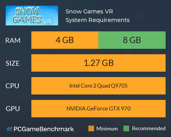 Snow Games VR System Requirements PC Graph - Can I Run Snow Games VR