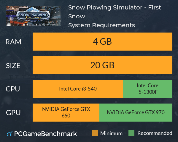 Snow Plowing Simulator - First Snow System Requirements PC Graph - Can I Run Snow Plowing Simulator - First Snow