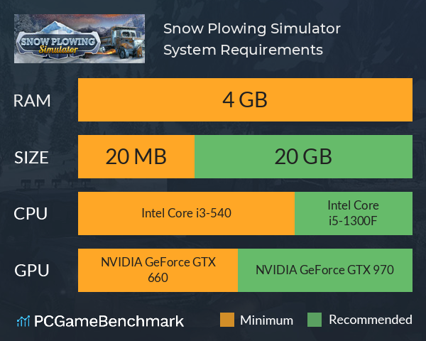 Snow Plowing Simulator System Requirements PC Graph - Can I Run Snow Plowing Simulator