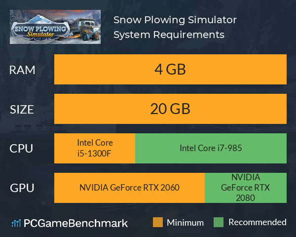 Snow Plowing Simulator System Requirements PC Graph - Can I Run Snow Plowing Simulator