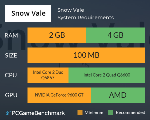 Snow Vale System Requirements PC Graph - Can I Run Snow Vale Snow Vale System Requirements PC Graph - Can I Run Snow Vale