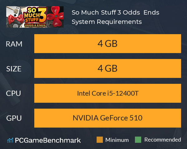 So Much Stuff 3: Odds & Ends System Requirements PC Graph - Can I Run So Much Stuff 3: Odds & Ends So Much Stuff 3: Odds & Ends System Requirements PC Graph - Can I Run So Much Stuff 3: Odds & Ends