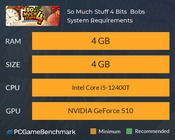 So Much Stuff 4: Bits & Bobs System Requirements PC Graph - Can I Run So Much Stuff 4: Bits & Bobs So Much Stuff 4: Bits & Bobs System Requirements PC Graph - Can I Run So Much Stuff 4: Bits & Bobs