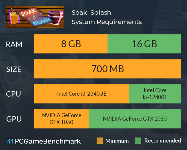 Soak & Splash System Requirements PC Graph - Can I Run Soak & Splash Soak & Splash System Requirements PC Graph - Can I Run Soak & Splash