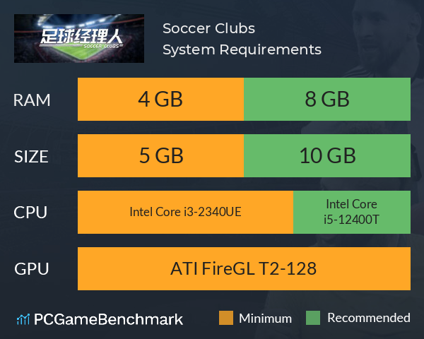 Soccer Clubs System Requirements PC Graph - Can I Run Soccer Clubs