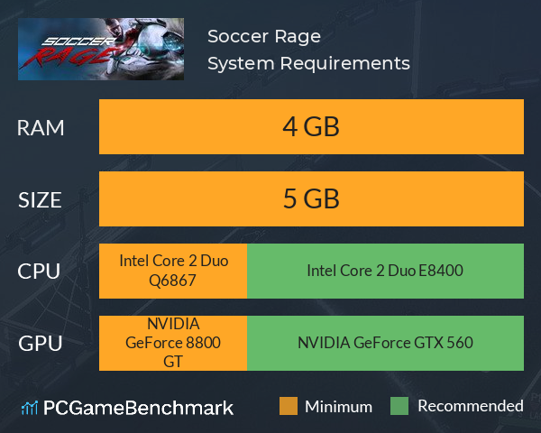 Soccer Rage System Requirements PC Graph - Can I Run Soccer Rage