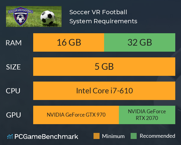 Soccer VR Football System Requirements PC Graph - Can I Run Soccer VR Football Soccer VR Football System Requirements PC Graph - Can I Run Soccer VR Football