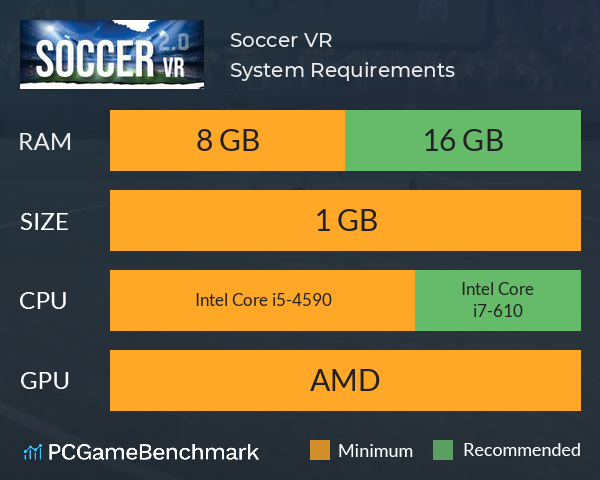 Soccer VR System Requirements PC Graph - Can I Run Soccer VR