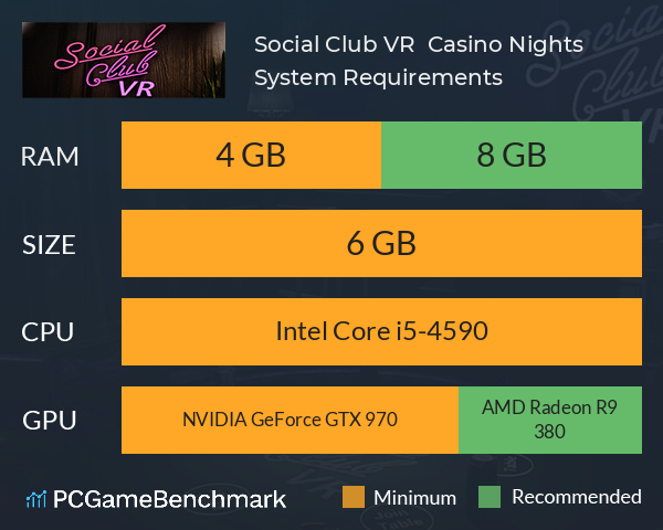 Social Club VR : Casino Nights System Requirements PC Graph - Can I Run Social Club VR : Casino Nights